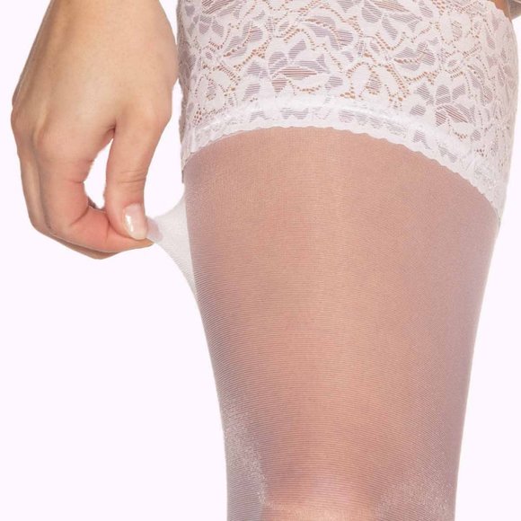 Ivory white thigh highs stockings - Picture 2 of 5